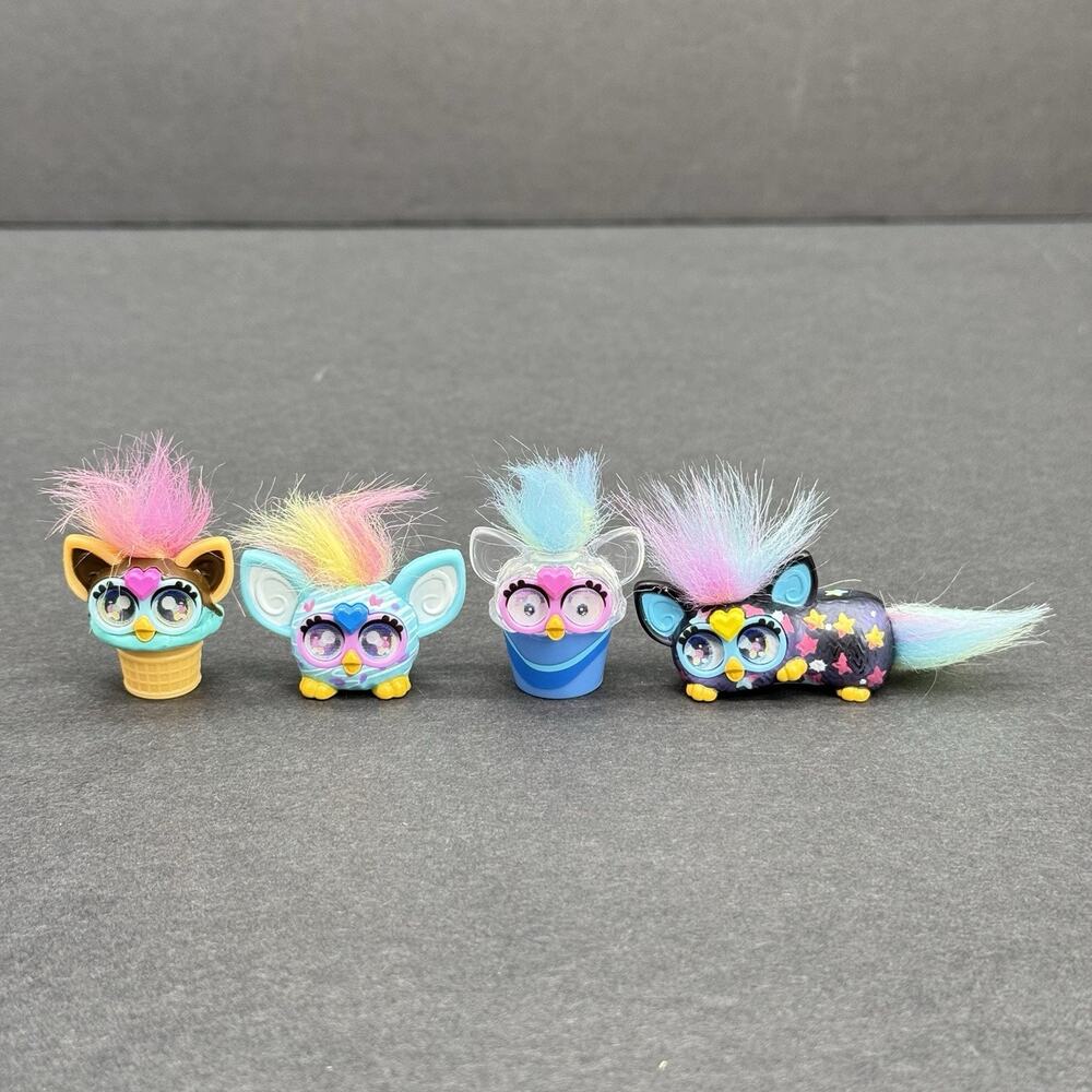 Hasbro Furby Minis Series 2 Lot Of 4 1" Mini Figures Colorful Collectible Toys